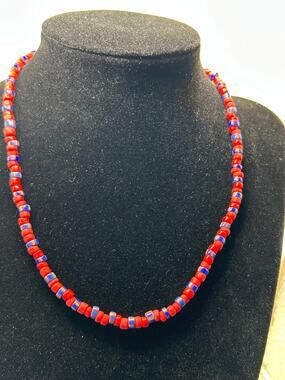 Vintage Native American Lapis Lazul Shell Necklace Southwest Sterling
